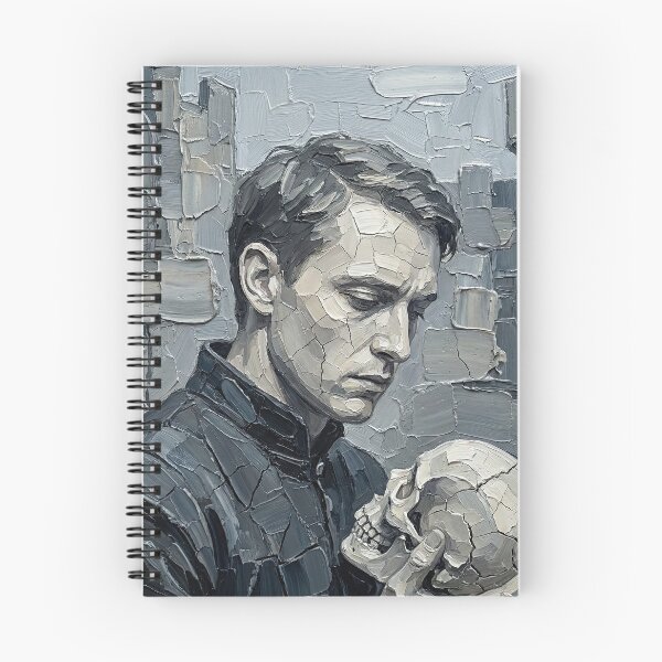 Item preview, Hamlet – Thought, Doubt, and Mortality | Textured Literary Portrait designed and sold by SavinMercantile.