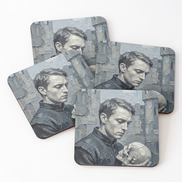 Item preview, Hamlet – Thought, Doubt, and Mortality | Textured Literary Portrait designed and sold by SavinMercantile.