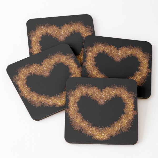 Item preview, Gold sparkling glitter tinsel heart pattern designed and sold by hollycooper.