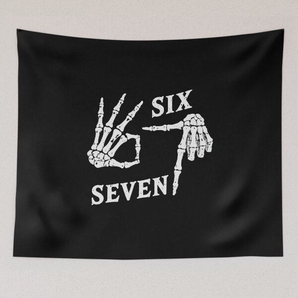 Item preview, 67 Meme Skeleton Hands – Six Seven Bone Hand Gesture Viral Internet Meme designed and sold by BrainBubbleArt.