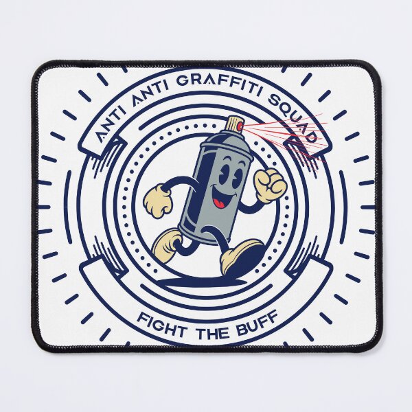 Item preview, Anti Anti Graffiti Squad t-shirt logo design with spray can mascot designed and sold by Derailed-Drips.