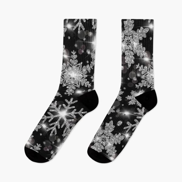 Item preview, Crystal frozen silver snowflakes, winter holiday pattern designed and sold by hollycooper.
