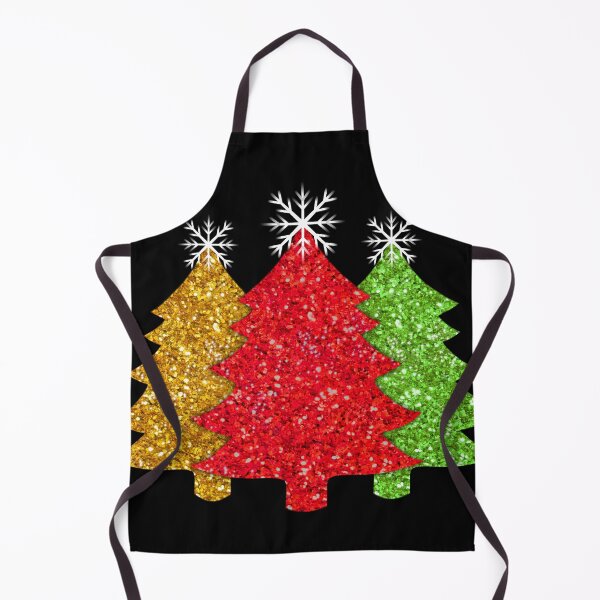 Item preview, Sparkling glitter red gold  green Christmas tree pattern frosty snowflakes  designed and sold by hollycooper.