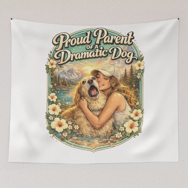 Item preview, Proud Dog Mom Funny Sticker for Dramatic Golden Retriever Lovers designed and sold by Places On Earth.