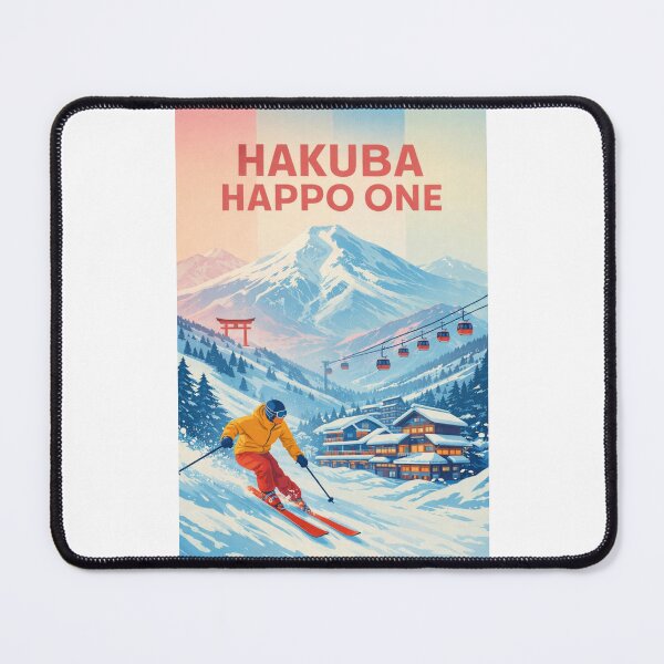 Item preview, Hakuba Happo One Ski Resort Winter Travel Poster Japan Alps designed and sold by Places On Earth.