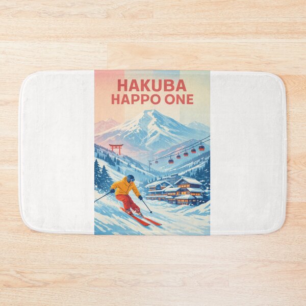 Item preview, Hakuba Happo One Ski Resort Winter Travel Poster Japan Alps designed and sold by Places On Earth.