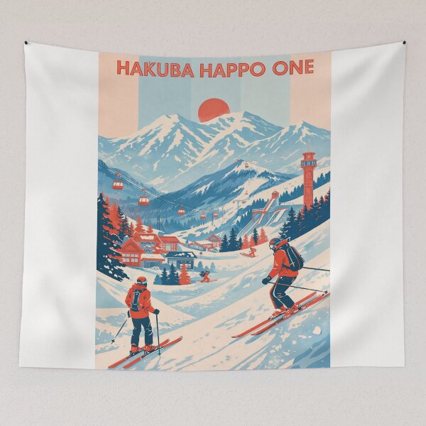 Item preview, Skiing in Hakuba Happo One Japan Vintage Mountain Travel  designed and sold by Places On Earth.