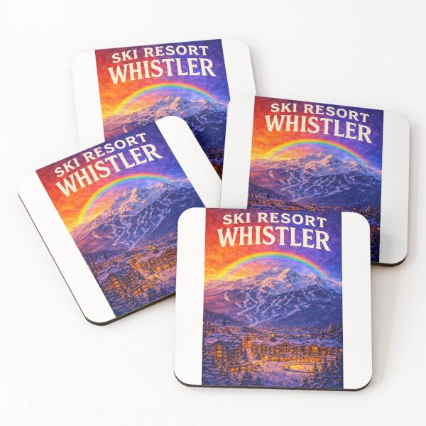 Item preview, Whistler Canada Ski Village with Rainbow Over Mountain Peaks designed and sold by Places On Earth.