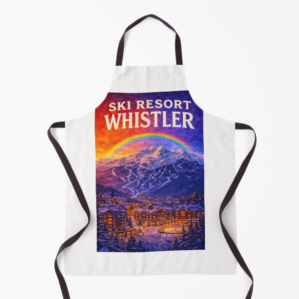 Item preview, Whistler Canada Ski Village with Rainbow Over Mountain Peaks designed and sold by Places On Earth.