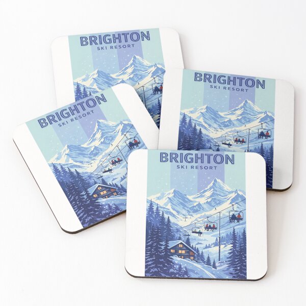 Item preview, Brighton Ski Resort Chairlift and Snowy Mountain Landscape designed and sold by Places On Earth.
