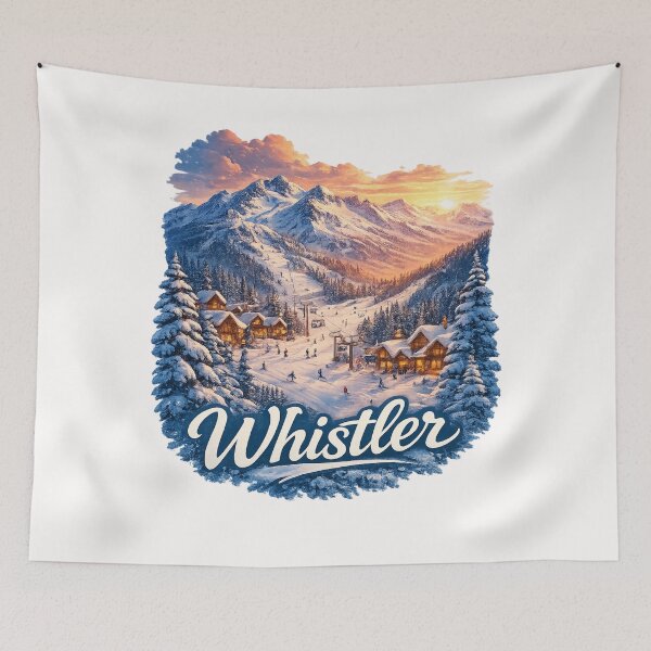 Item preview, Whistler Mountain Village Ski Resort Sunset Panorama designed and sold by Places On Earth.