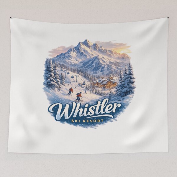 Item preview, Whistler Ski Resort British Columbia Mountain Winter Scene designed and sold by Places On Earth.