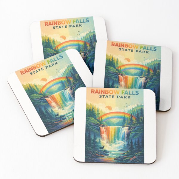Item preview, Rainbow Falls State Park Waterfall Scene with Forest and Wildlife designed and sold by Places On Earth.