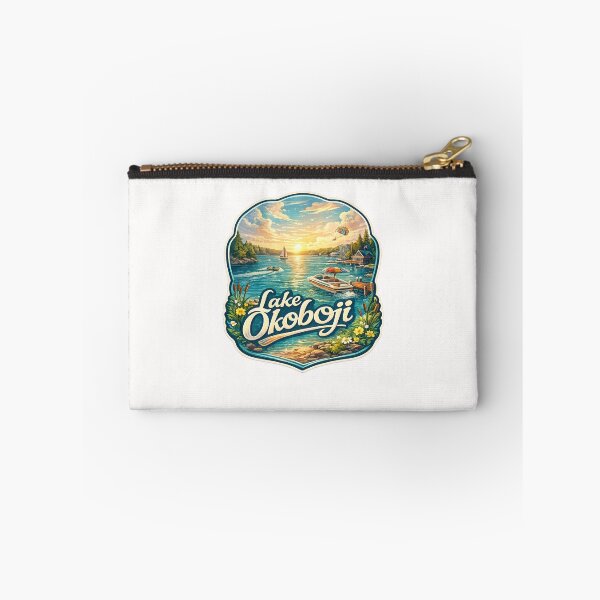 Item preview, Lake Okoboji Iowa Summer Sunset Scene with Boats and Cabins designed and sold by Places On Earth.