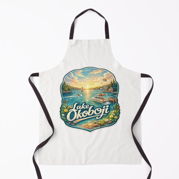 Item preview, Lake Okoboji Iowa Summer Sunset Scene with Boats and Cabins designed and sold by Places On Earth.