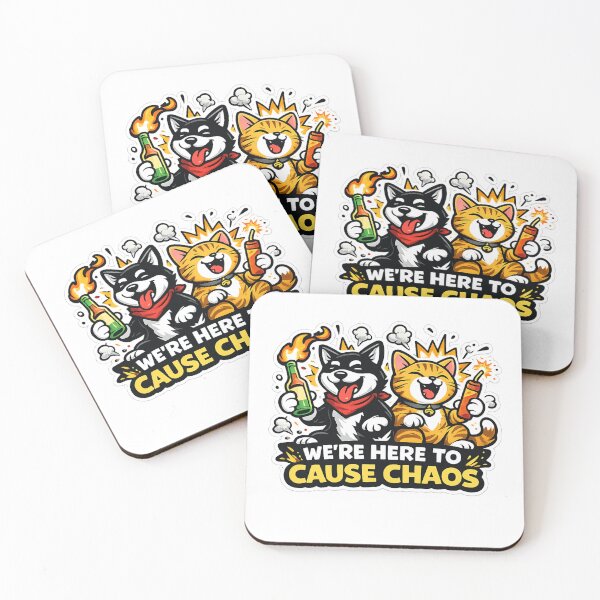 Item preview, We’re Here to Cause Chaos – Funny Animal Trouble Makers designed and sold by EpicwaveDesigns.