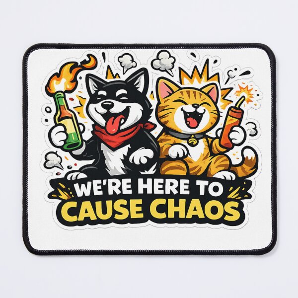 Item preview, We’re Here to Cause Chaos – Funny Animal Trouble Makers designed and sold by EpicwaveDesigns.