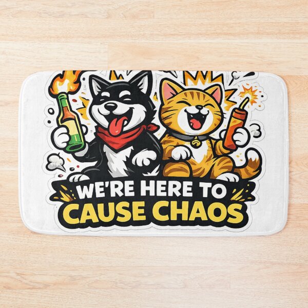 Item preview, We’re Here to Cause Chaos – Funny Animal Trouble Makers designed and sold by EpicwaveDesigns.