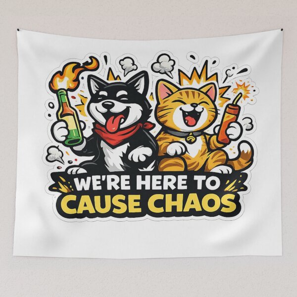 Item preview, We’re Here to Cause Chaos – Funny Animal Trouble Makers designed and sold by EpicwaveDesigns.