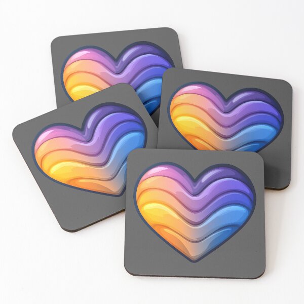 Item preview, Heart №12 Vibrant Wavy Rainbow Gradient Heart designed and sold by SyberGen.