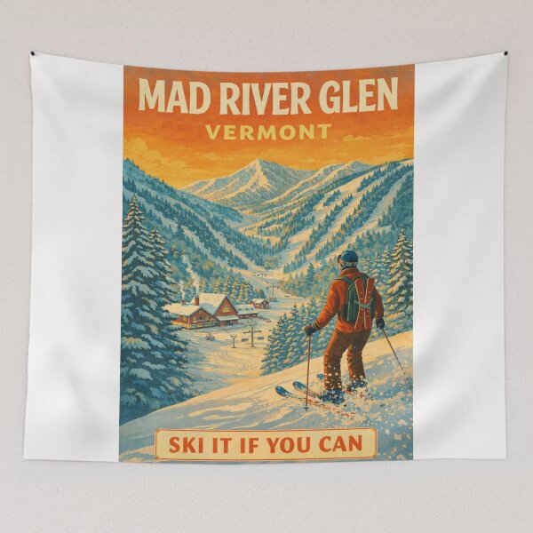 Item preview, Mad River Glen Vermont Ski Resort Winter Scene with Mountains designed and sold by Places On Earth.
