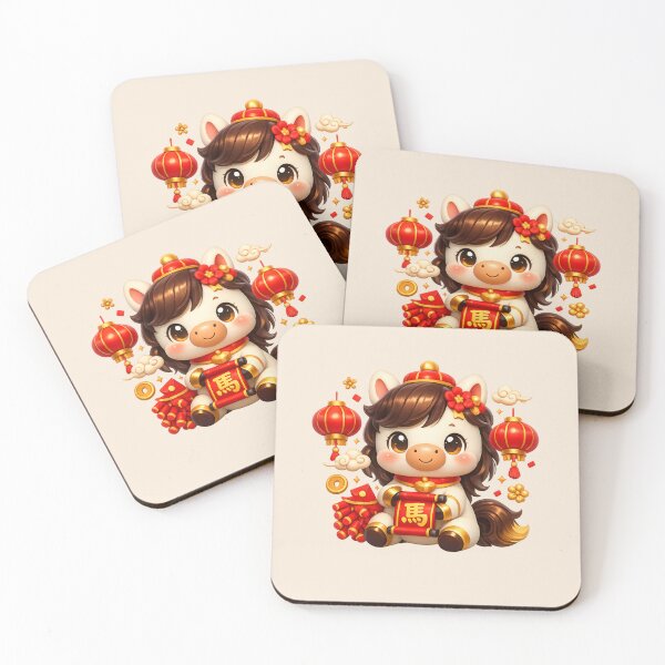 Item preview, Year of the Horse | Cute Chinese New Year Zodiac Art designed and sold by Moons Studio.