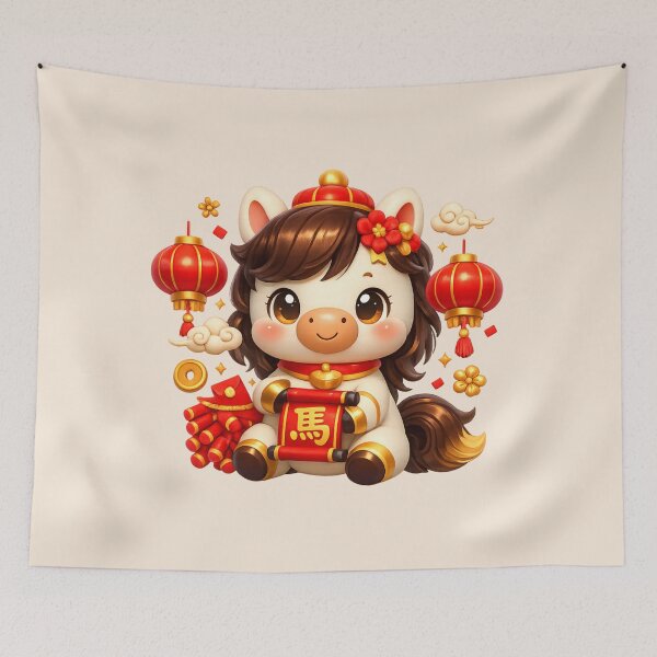 Item preview, Year of the Horse | Cute Chinese New Year Zodiac Art designed and sold by Moons Studio.