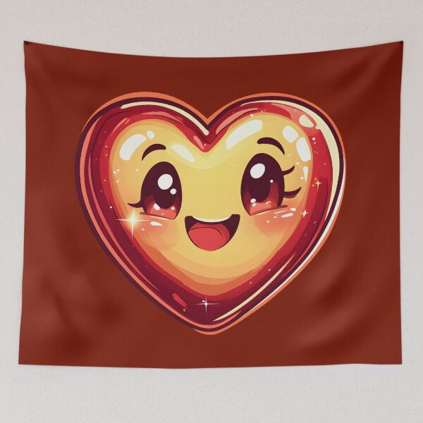 Item preview, Heart №5 Cute Smiling Kawaii Heart Character Illustration designed and sold by SyberGen.