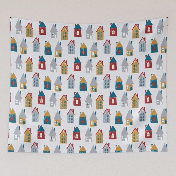 Item preview, Scandinavian Village Homes – Seamless Surface Pattern designed and sold by Repeat-After-Me.