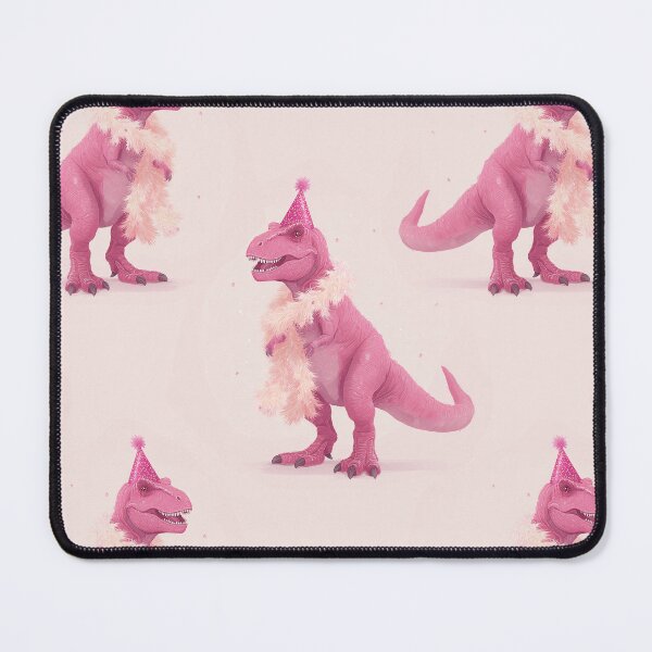 Item preview, Pink party t-rex with boa and party hat designed and sold by Ilze Lucero.