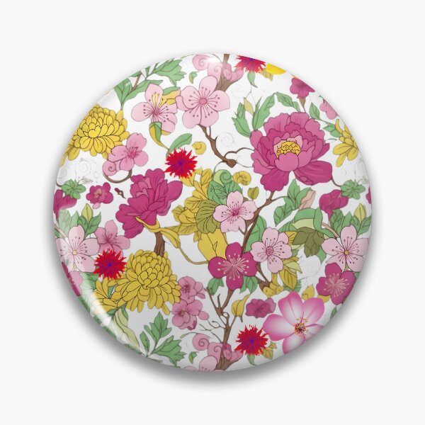 Item preview, Romantic Mixed Floral Seamless Pattern with Peonies and Cherry Blossoms designed and sold by VibranPalette.