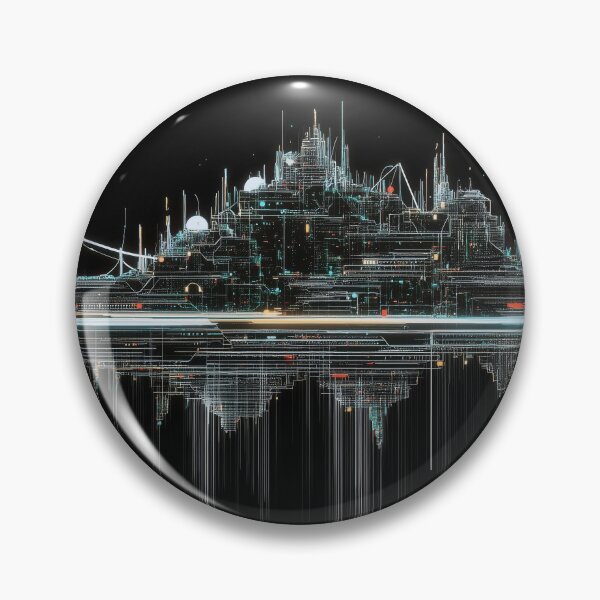 Artikelvorschau, Cyberpunk Glitch City – Neon-Drahtgitterkunst entworfen und verkauft von B-Russ-Stuff.