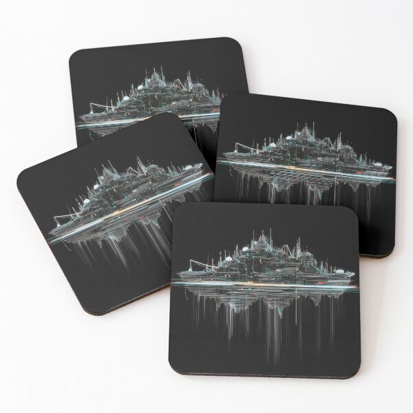 Item preview, Cyberpunk Glitch City – Neon Wireframe Art designed and sold by B-Russ-Stuff.