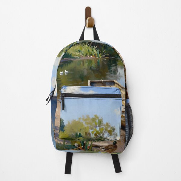 Item preview, Rustic Wooden Rowboat Lakeside Impressionist Art designed and sold by AnimalAirtistry.