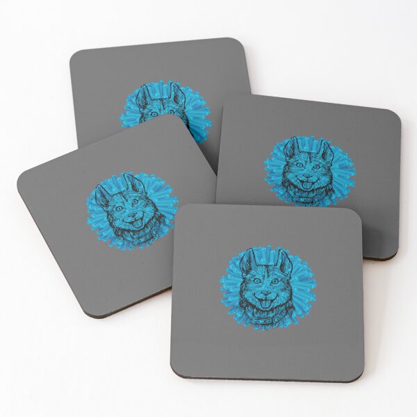 Item preview, Blue Tribal Wolf Face Illustration designed and sold by Adappai.