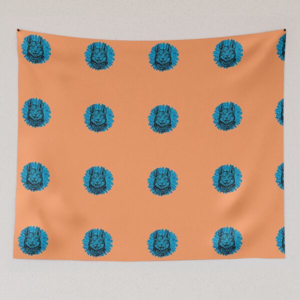 Item preview, Blue Tribal Wolf Face Illustration designed and sold by Adappai.