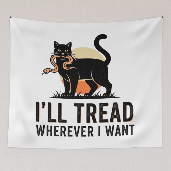 Item preview, Wild & Unstoppable – Retro Cat Statement Tee designed and sold by Pollock.