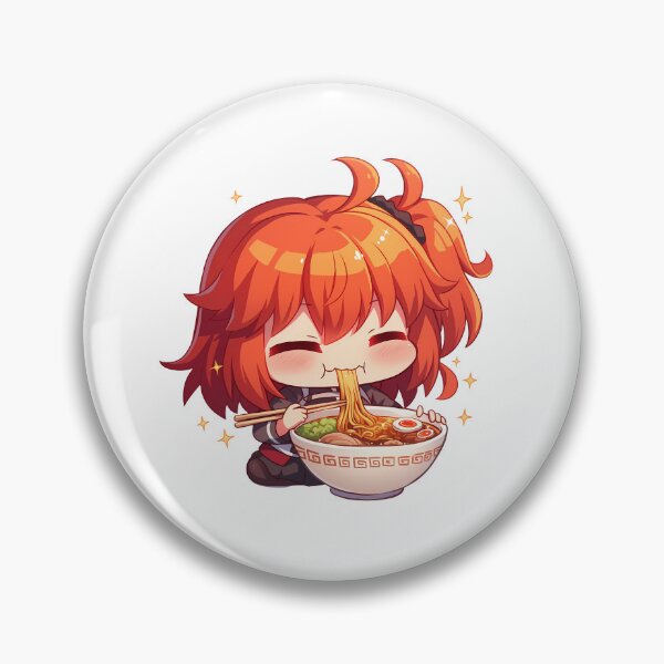 Item preview, Gudako Fate Grand Order Chibi Ramen Orange Hair Sparkles designed and sold by mildaclairmo.