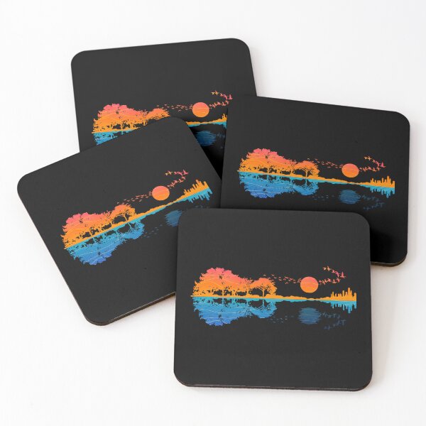 Item preview, Sunset Nature Landscape Guitar Reflection Art designed and sold by Uncer59.