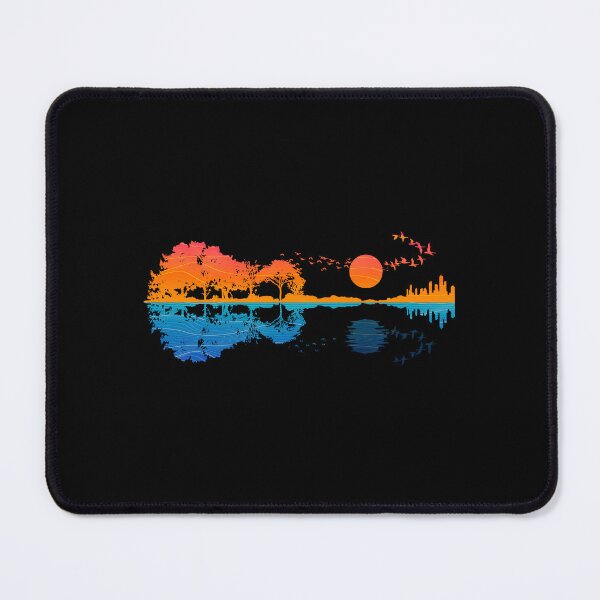Item preview, Sunset Nature Landscape Guitar Reflection Art designed and sold by Uncer59.
