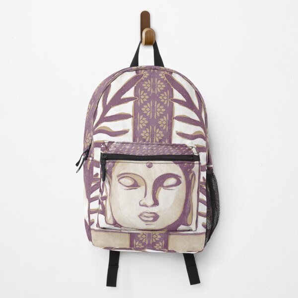 Item preview, Buddha Head Statue with Palm Fronds Watercolor - Fawn + Beet designed and sold by Irene Estelle.
