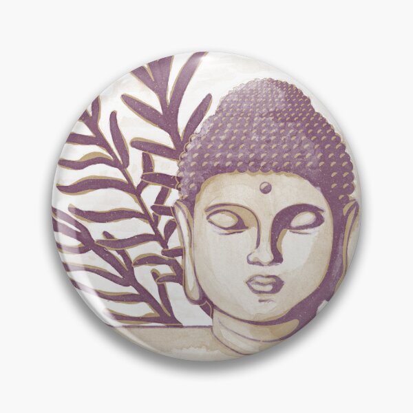 Item preview, Buddha Head Statue with Palm Fronds Watercolor - Fawn + Beet designed and sold by Irene Estelle.