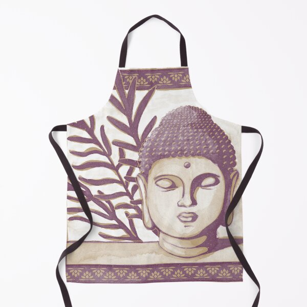 Item preview, Buddha Head Statue with Palm Fronds Watercolor - Fawn + Beet designed and sold by Irene Estelle.