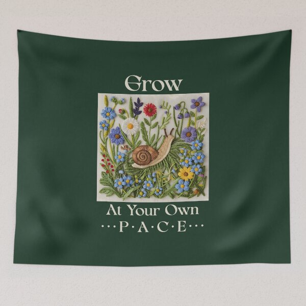 Item preview, Grow at Your Own Pace Embroidery designed and sold by Sachie's Studio.