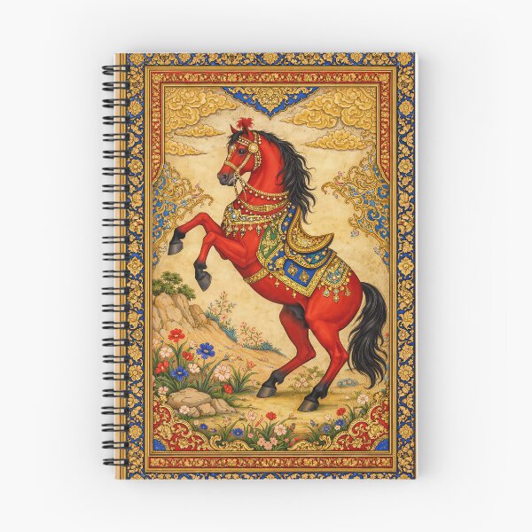 Item preview, Babylonian Steed: Royal Persian Miniature Art | Ornate Horse Painting with Gold Embellishments designed and sold by Art Lea.