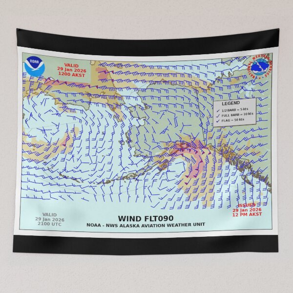 Item preview, winds aloft NOAA aviation weather center 1800wxbrief windbarb designed and sold by PilotandPlane.