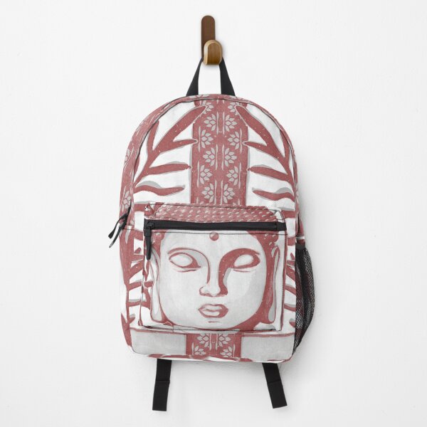 Item preview, Buddha Head Statue with Palm Fronds Watercolor - Fog + Ruby designed and sold by Irene Estelle.