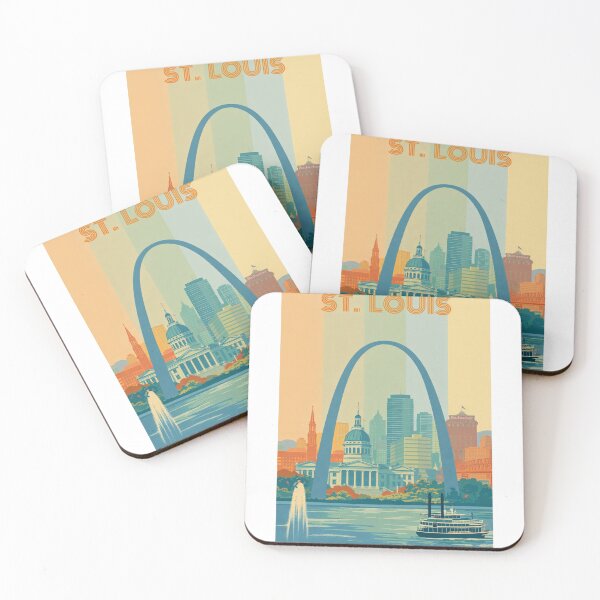 Item preview, St. Louis Missouri Skyline with Gateway Arch and Mississippi Riverboat designed and sold by Aryabek.