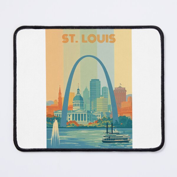 Item preview, St. Louis Missouri Skyline with Gateway Arch and Mississippi Riverboat designed and sold by Aryabek.