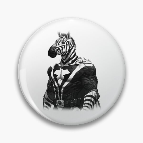 Item preview, Superhero Zebra Black and White Comic-Style Animal Art designed and sold by inkoutninja.